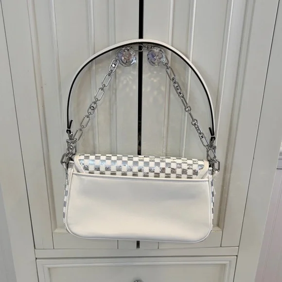 NWOT Michael Kors Sequin Silver and White Bag - Picture 14 of 16